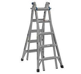 Werner MT1AA-22 Multi-Position Ladder, 22 ft Max Reach H, 20-Step, 375 lb, Type IAA Duty Rating, 1 in D Step, Metal